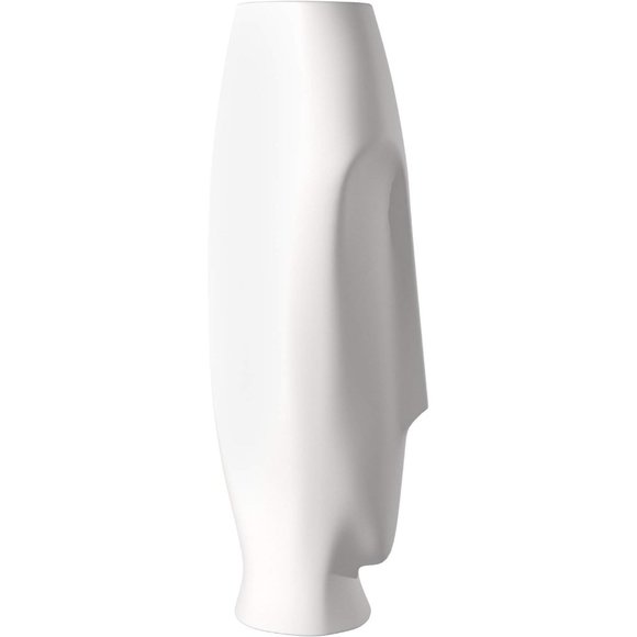 Howard Elliott Matte White Abstract Faces Ceramic Floor Vase Set Home Decor - Picture 4 of 8